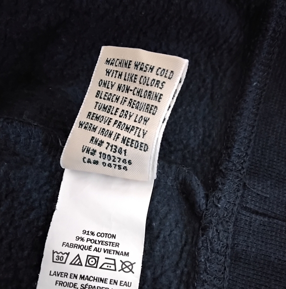 LL Bean Traditional Fit V-Stitch Crew Neck Navy Blue Sweatshirt Sz M Reg - Picture 6 of 7